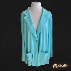 The Look by Randolph Duke light blue / aqua button-up cardigan